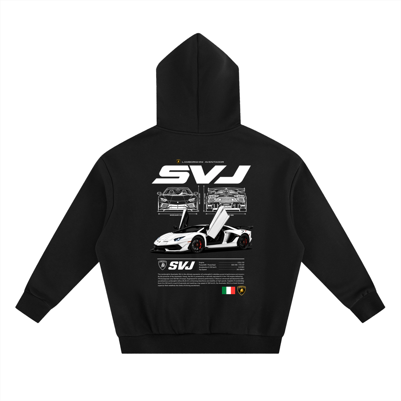 Lamborghini Aventador SVJ | Heavyweight Boxy Fleece Hoodie