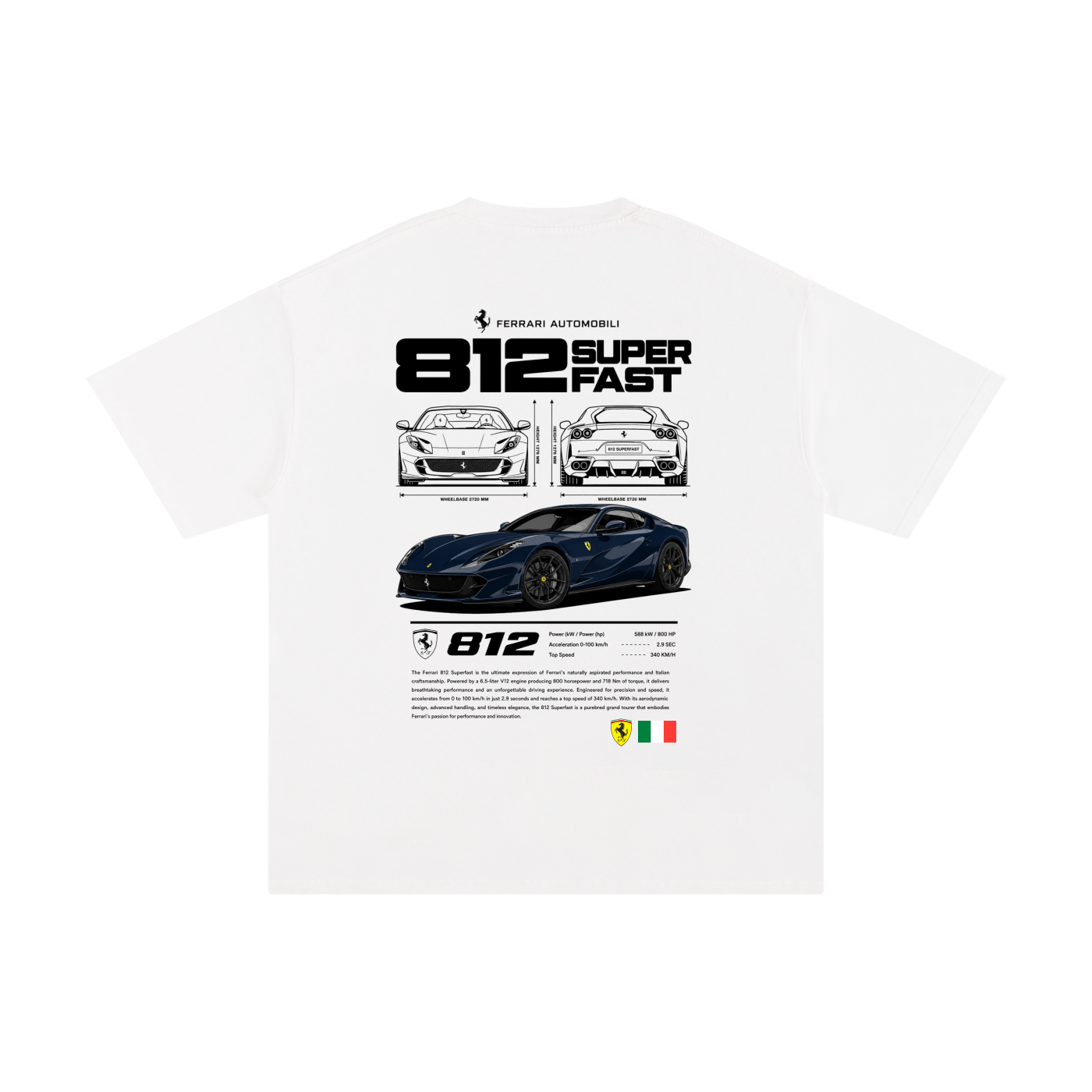 Ferrari 812 SuperFast | 100% cotton