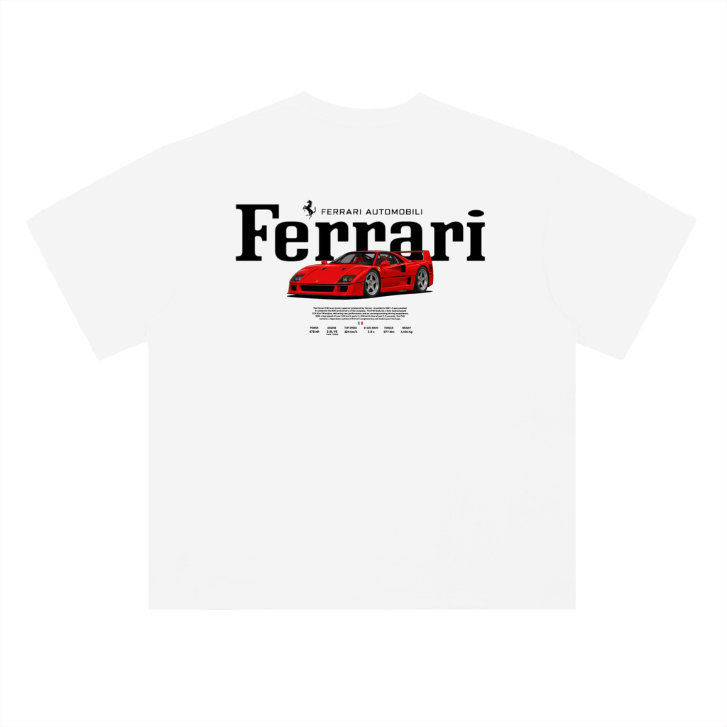 Ferrari F40 | Heavyweight Drop Shoulder Cotton T-Shirt