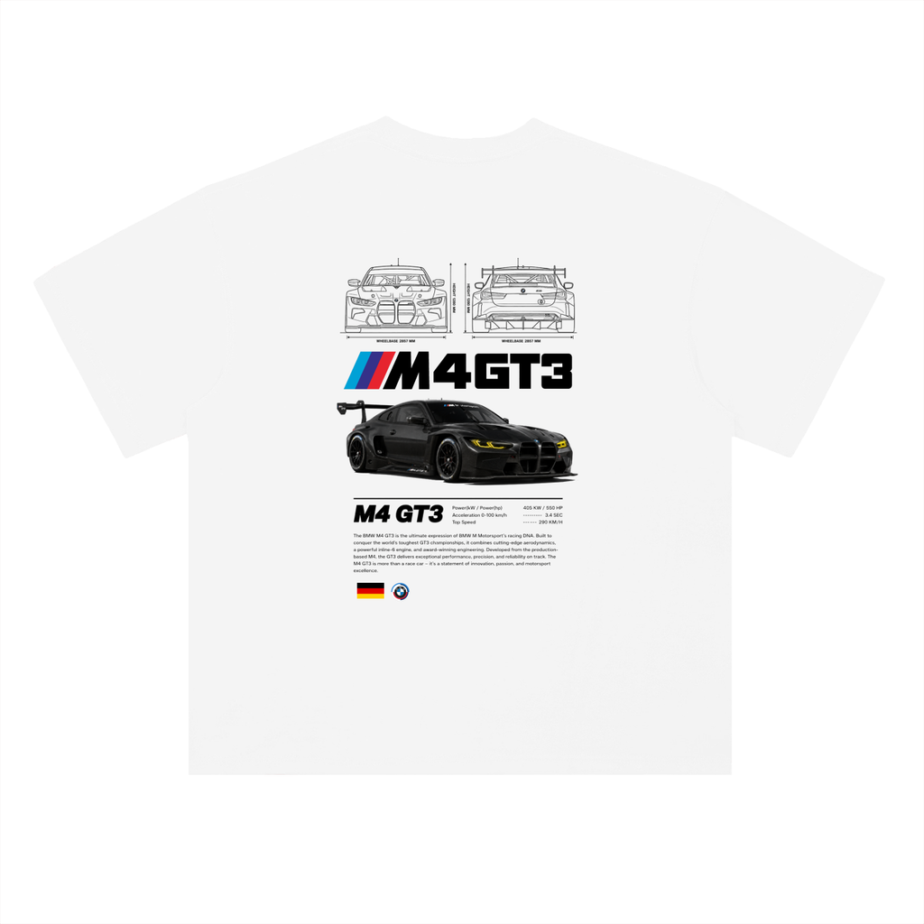 BMW M4 GT3 G80 Heavyweight Drop Shoulder Cotton T-Shirt
