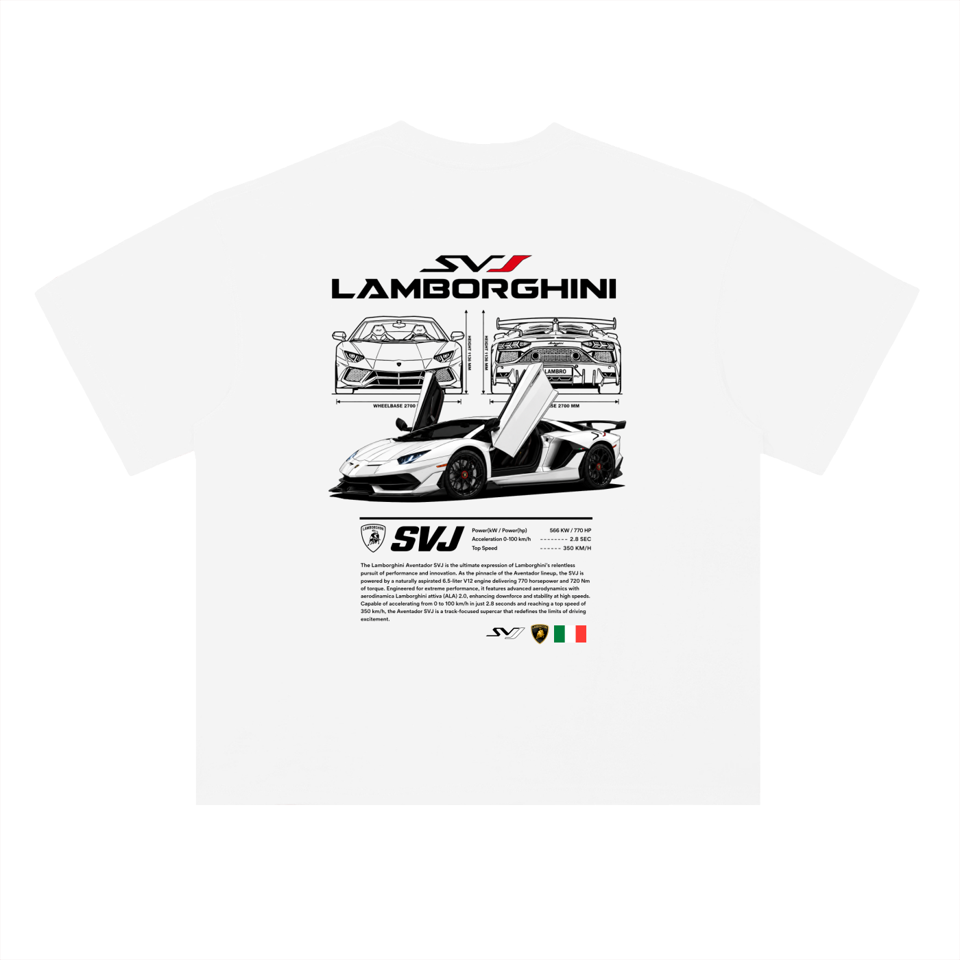 Lamborghini SVJ | Drop Shoulder Heavyweight Cotton