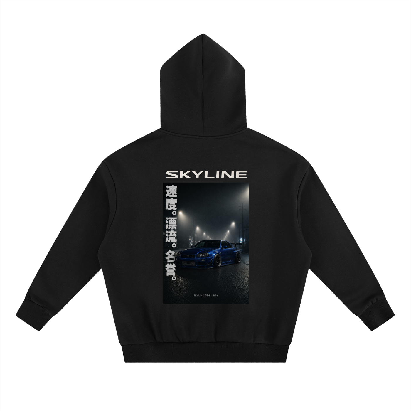 R34 Skyline GT-R POSTER | Heavyweight Fleeced Boxy Hoodie